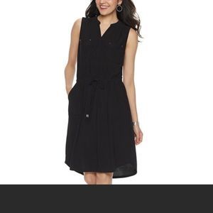 Apt 9 Black Shirt Dress - Great Go To For Work or Casual Events - Size Large